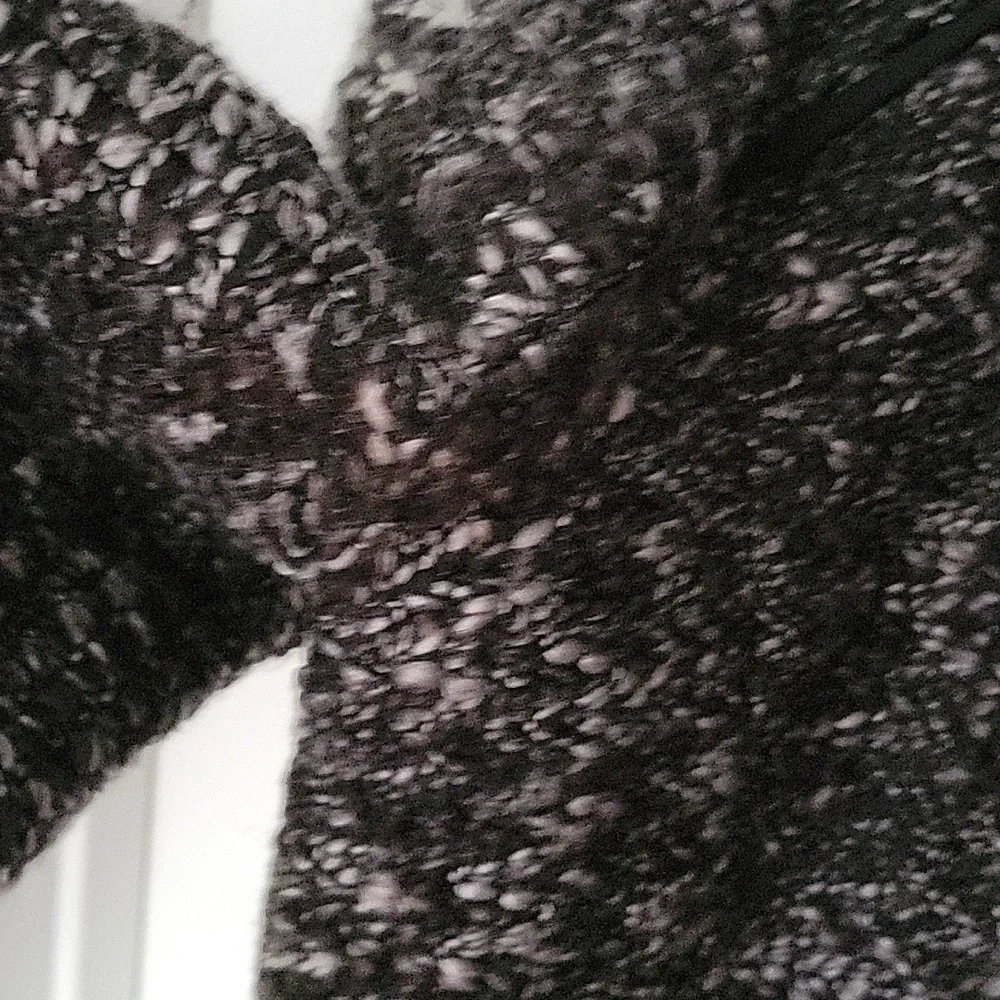 Sandro Sportswear Tweed Boucle Jacket Hidden Button Black  White Mockneck Funnel - Picture 12 of 14